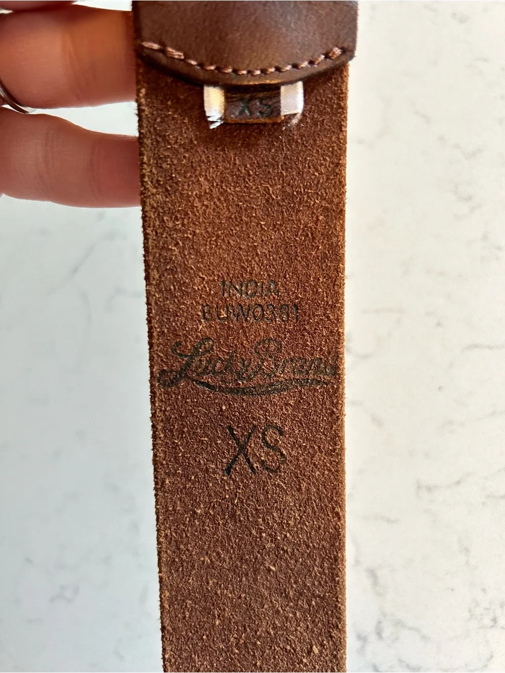 🍀Vintage Lucky Brand Dark Brown Leather Belt With White Floral Embroidery XS - Picture 7 of 11
